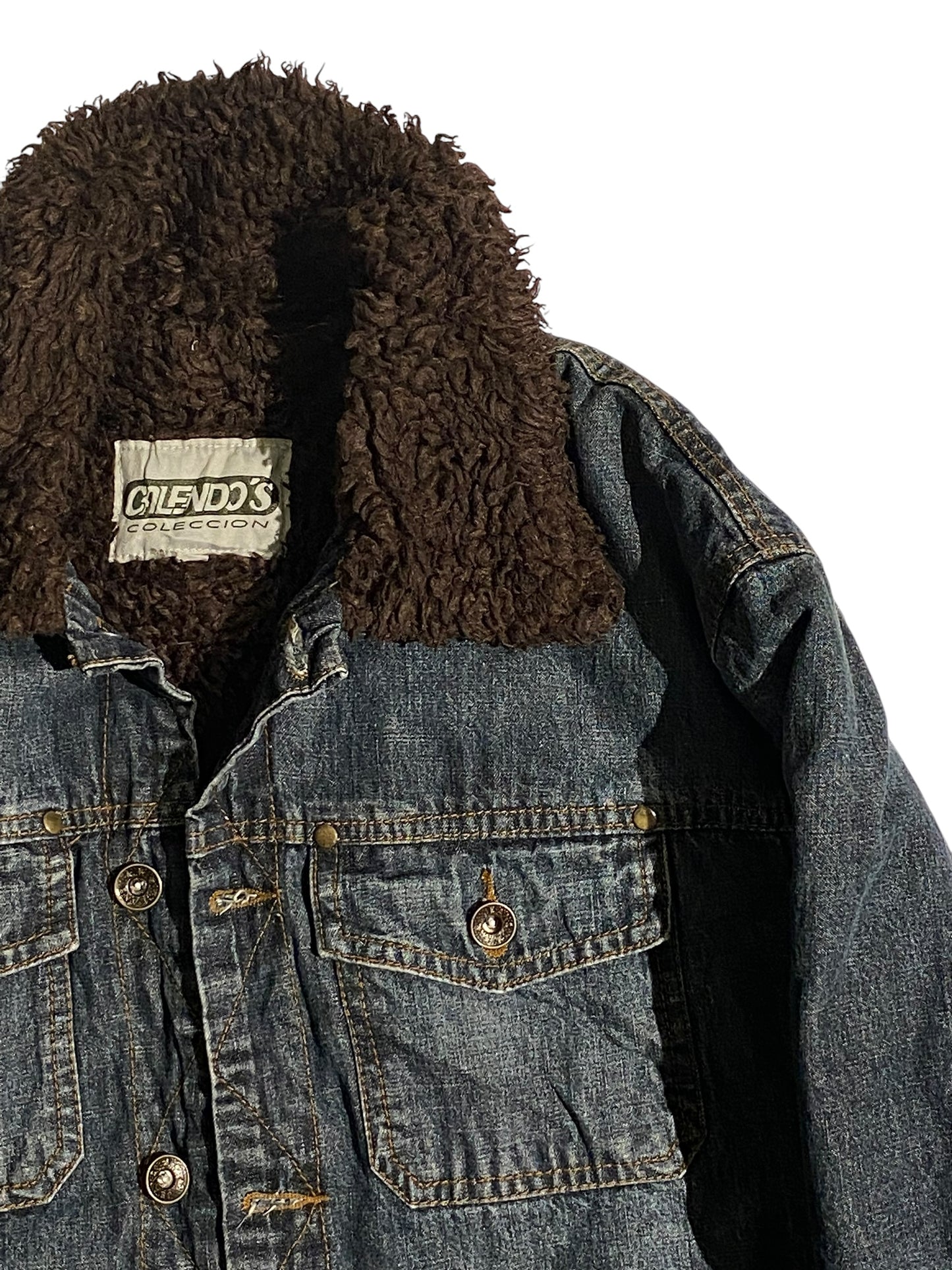 Calendo’s printed fur lined denim jacket