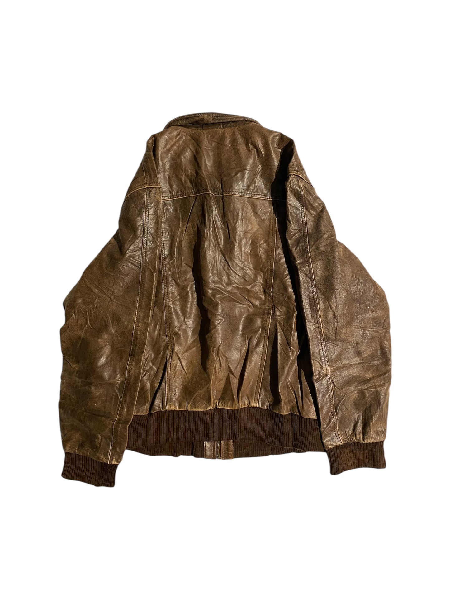 Vntg brown leather jacket