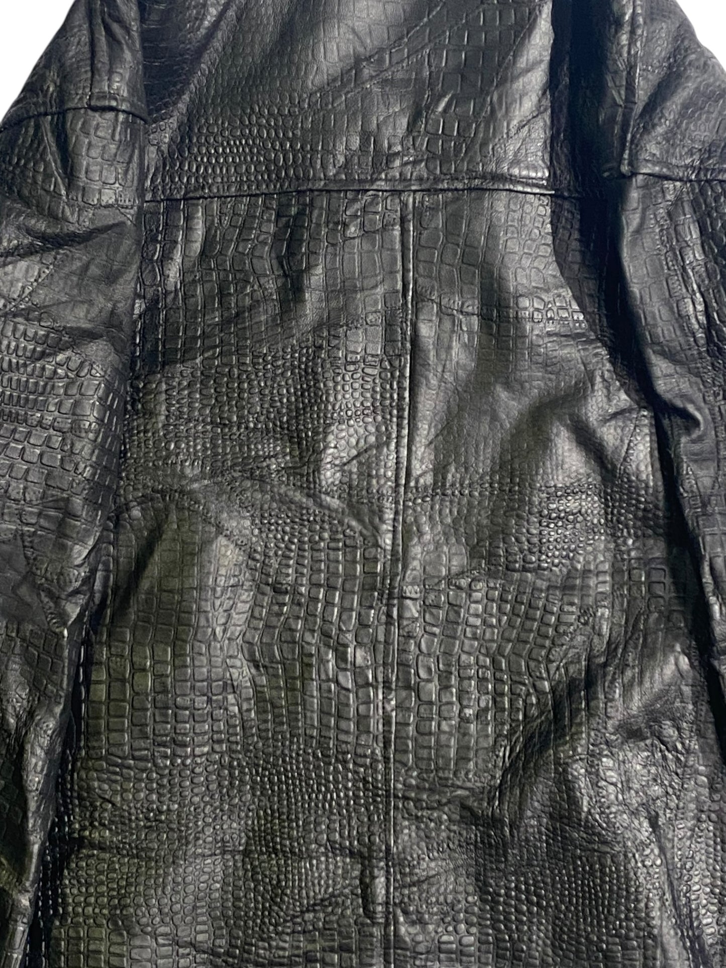 Casual selection crocodile leather jacket