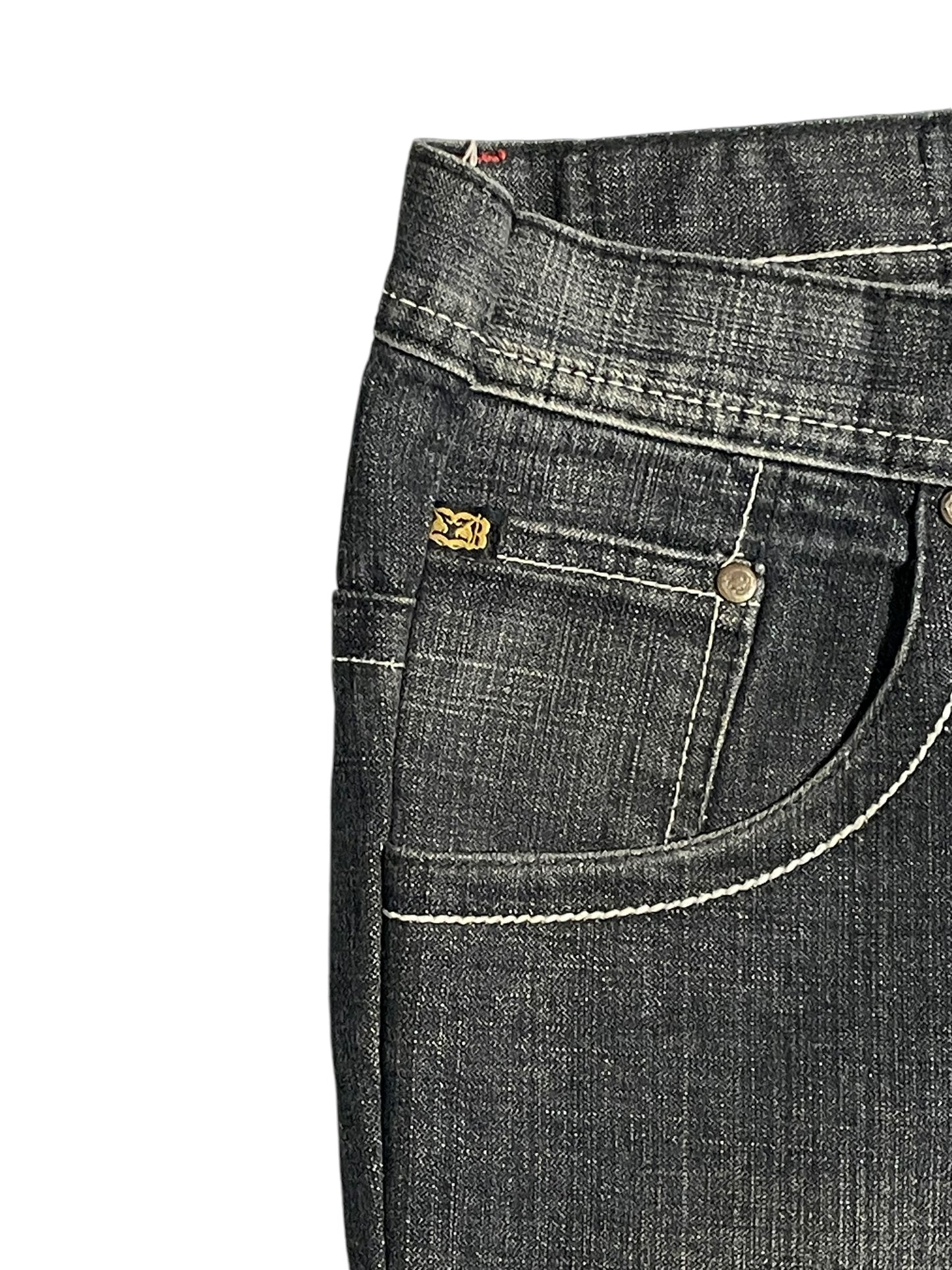 Royal blue washed baggy jeans