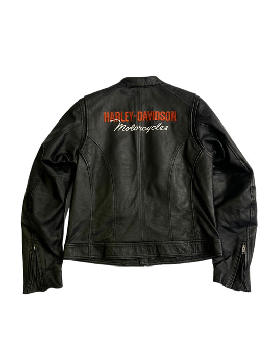 Harley Davison embroidered leather jacket