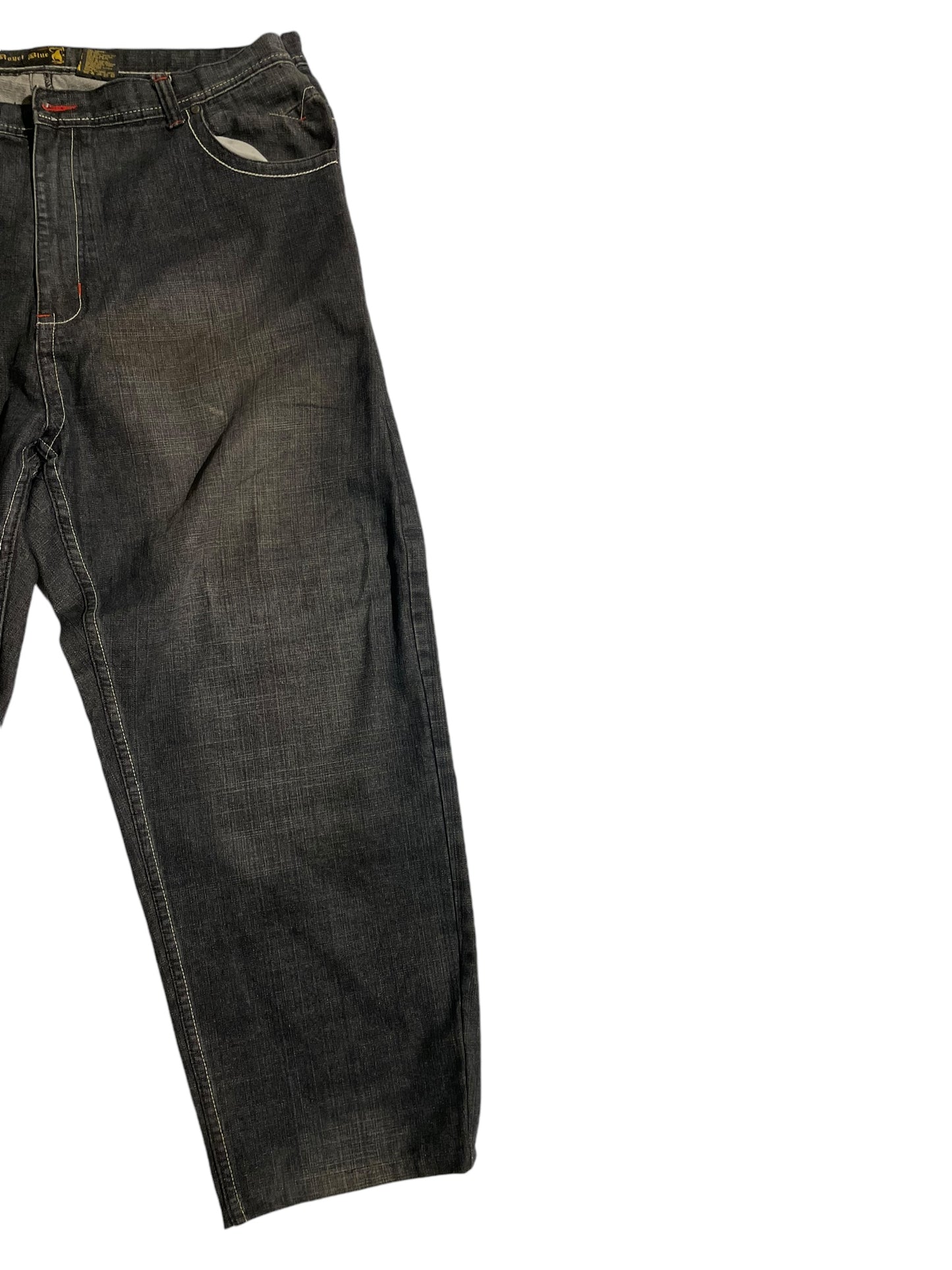 Royal blue washed baggy jeans