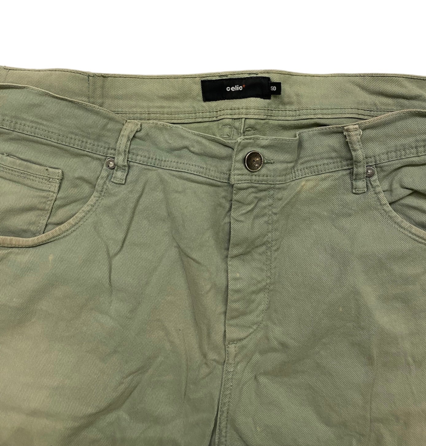 Celio washed green shorts