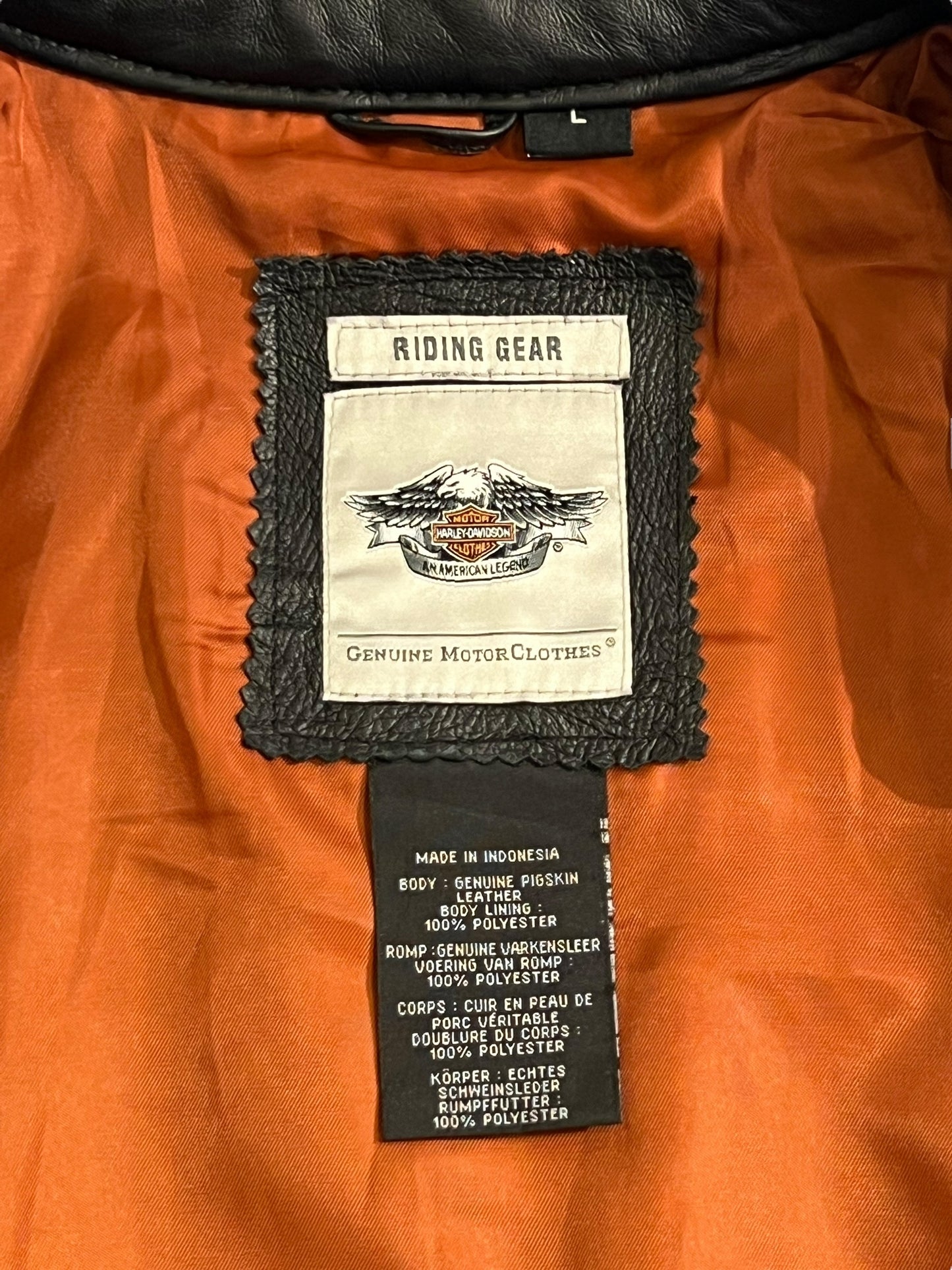 Harley Davison embroidered leather jacket