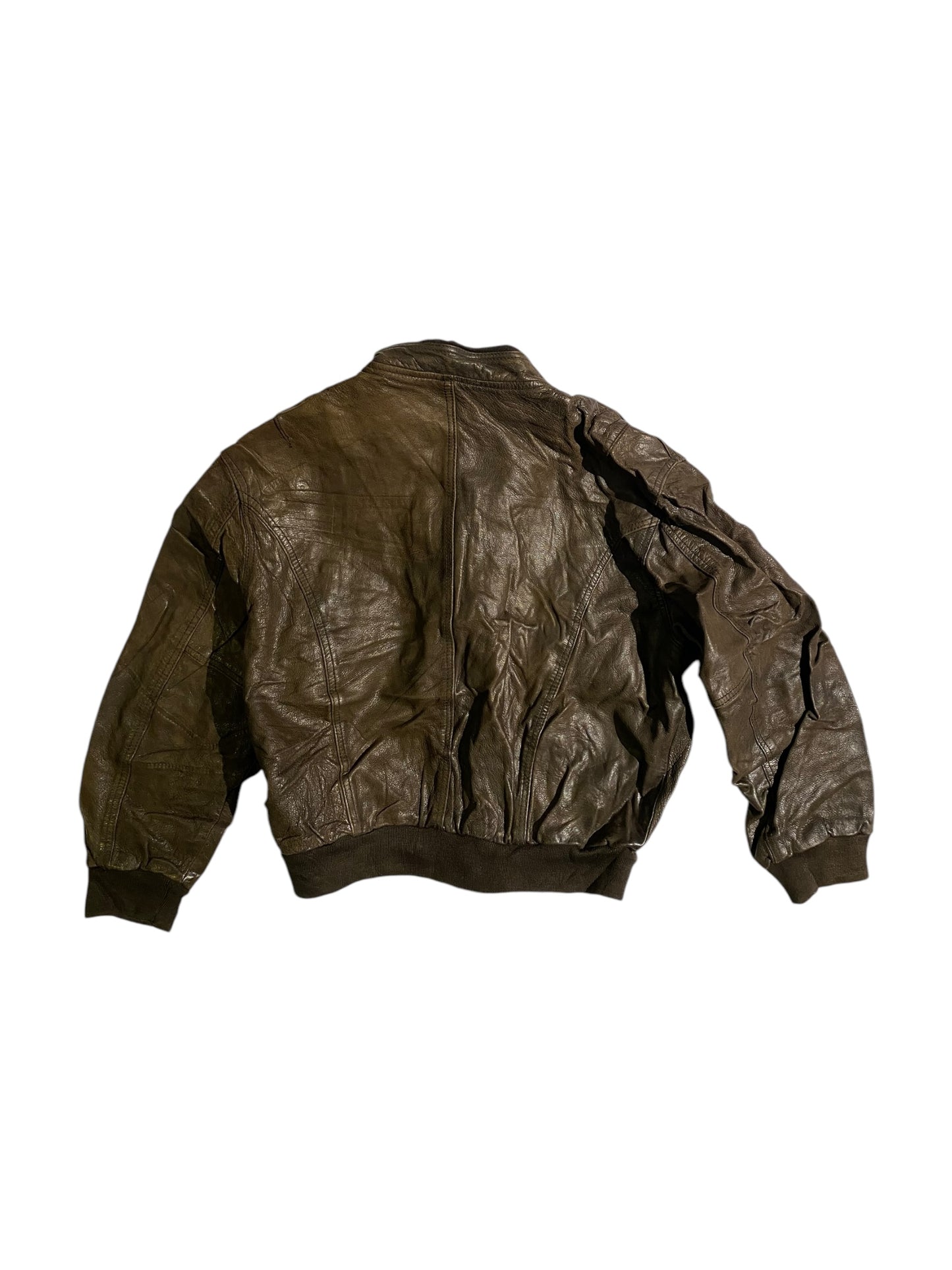 Cordon boxy fit leather jacket