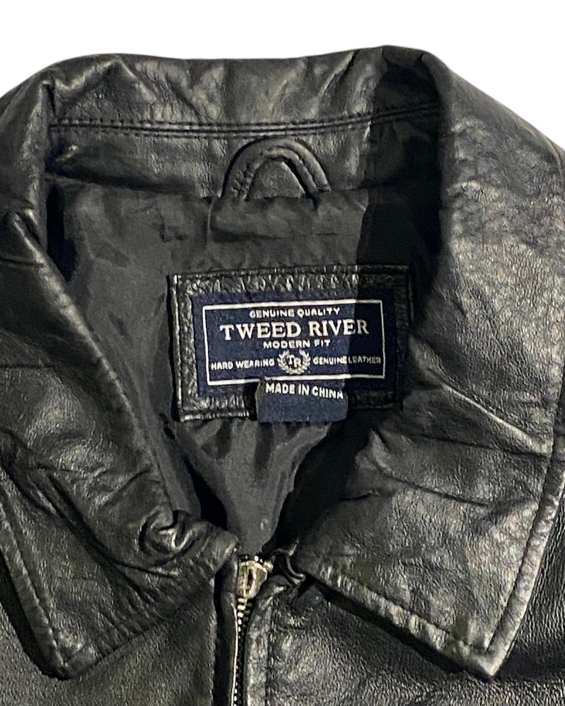 Tweed river vntg leather jacket