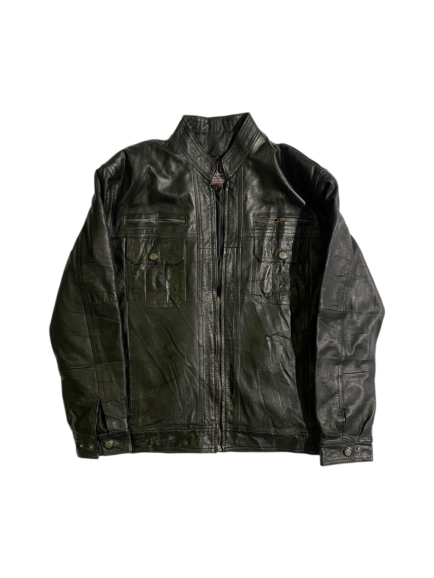 Leather garment vintage leather jacket