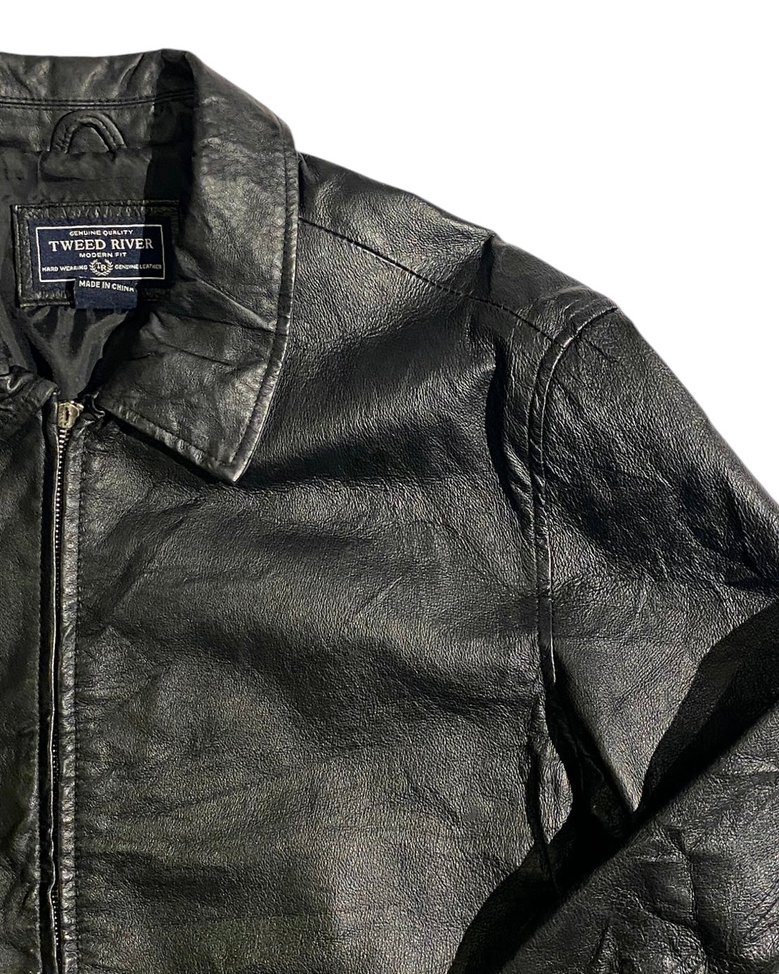 Tweed river vntg leather jacket