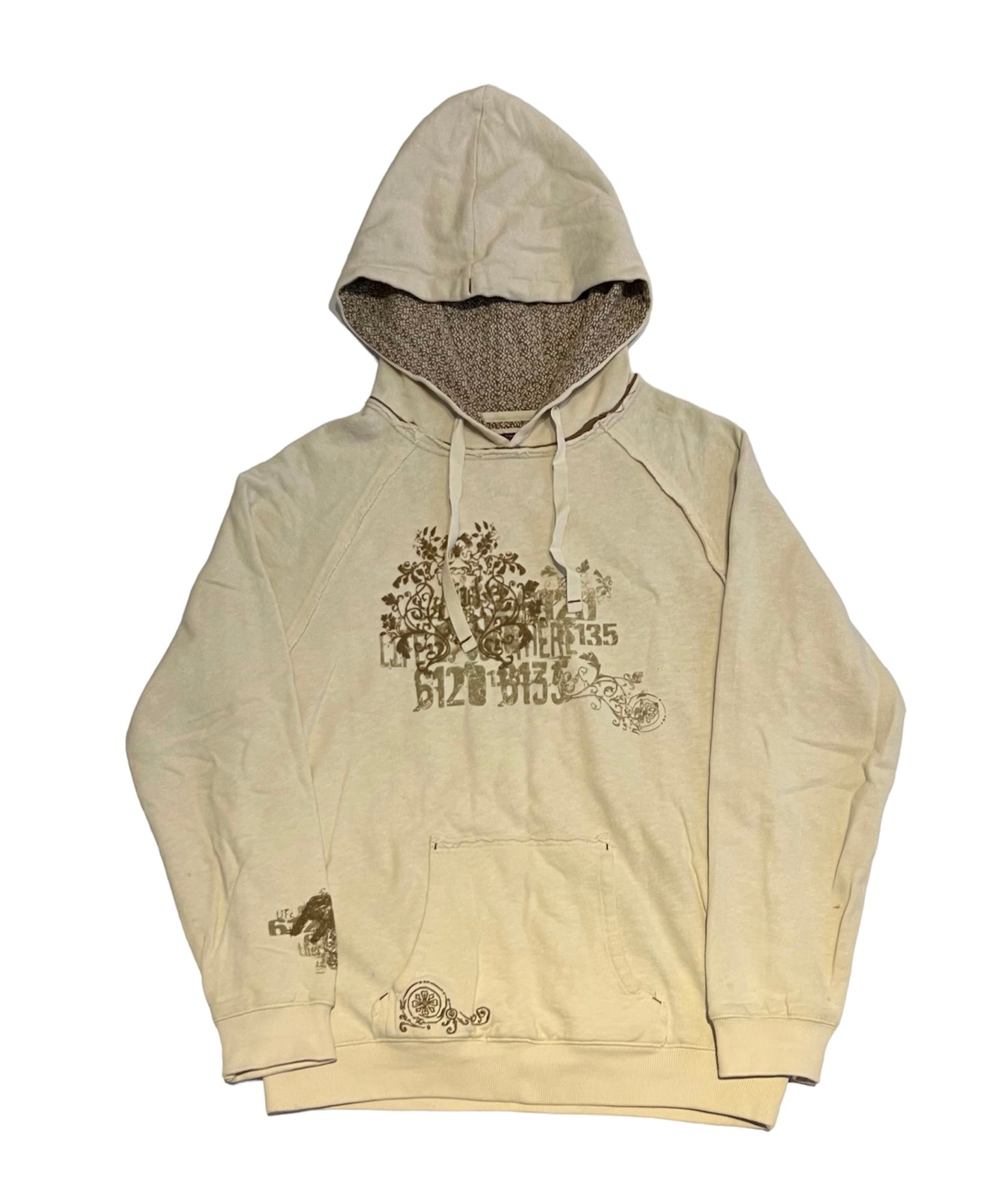 Fat face printed y2k distressed hoodie