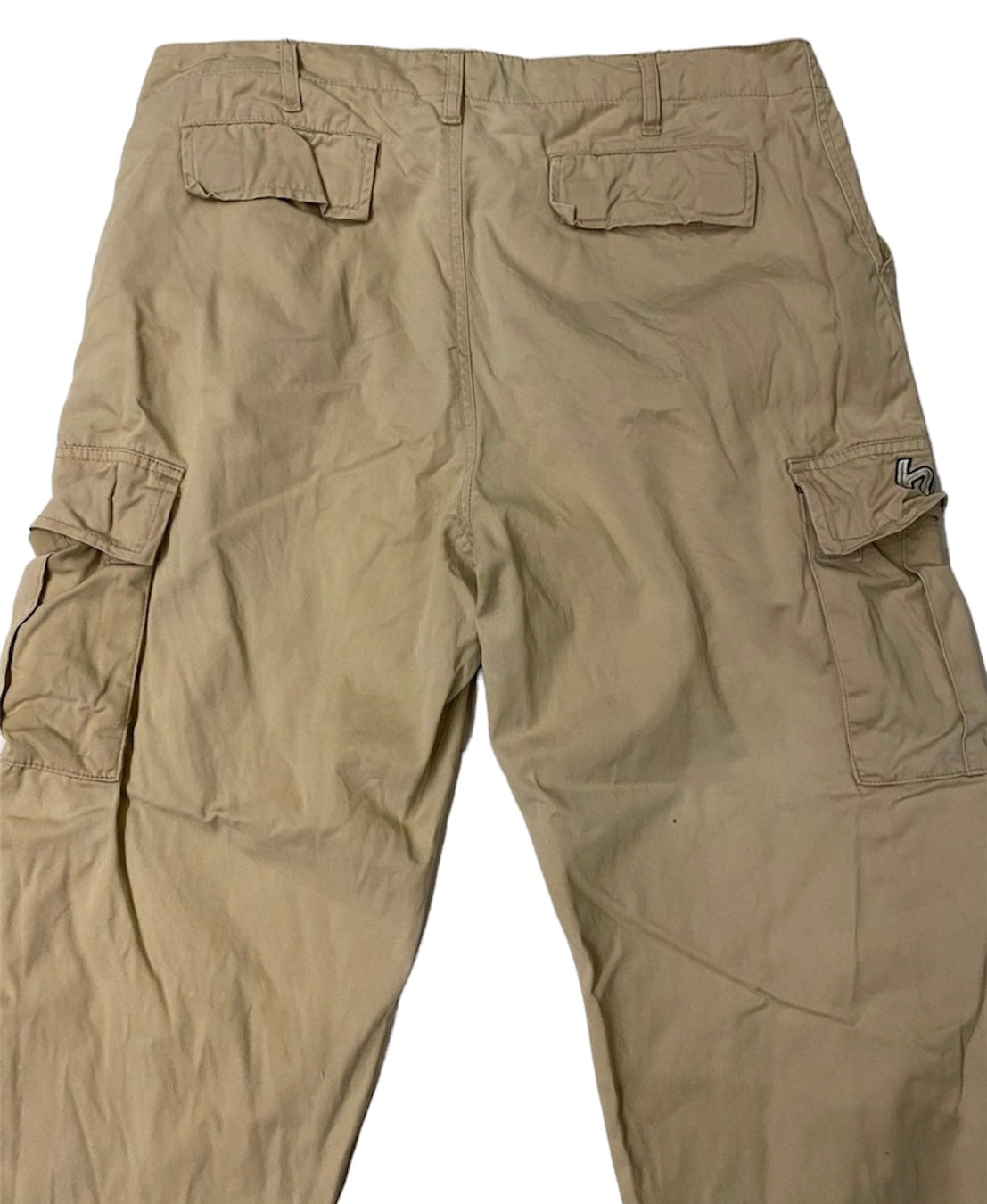 HBS beige cargo pants with embroidered logo