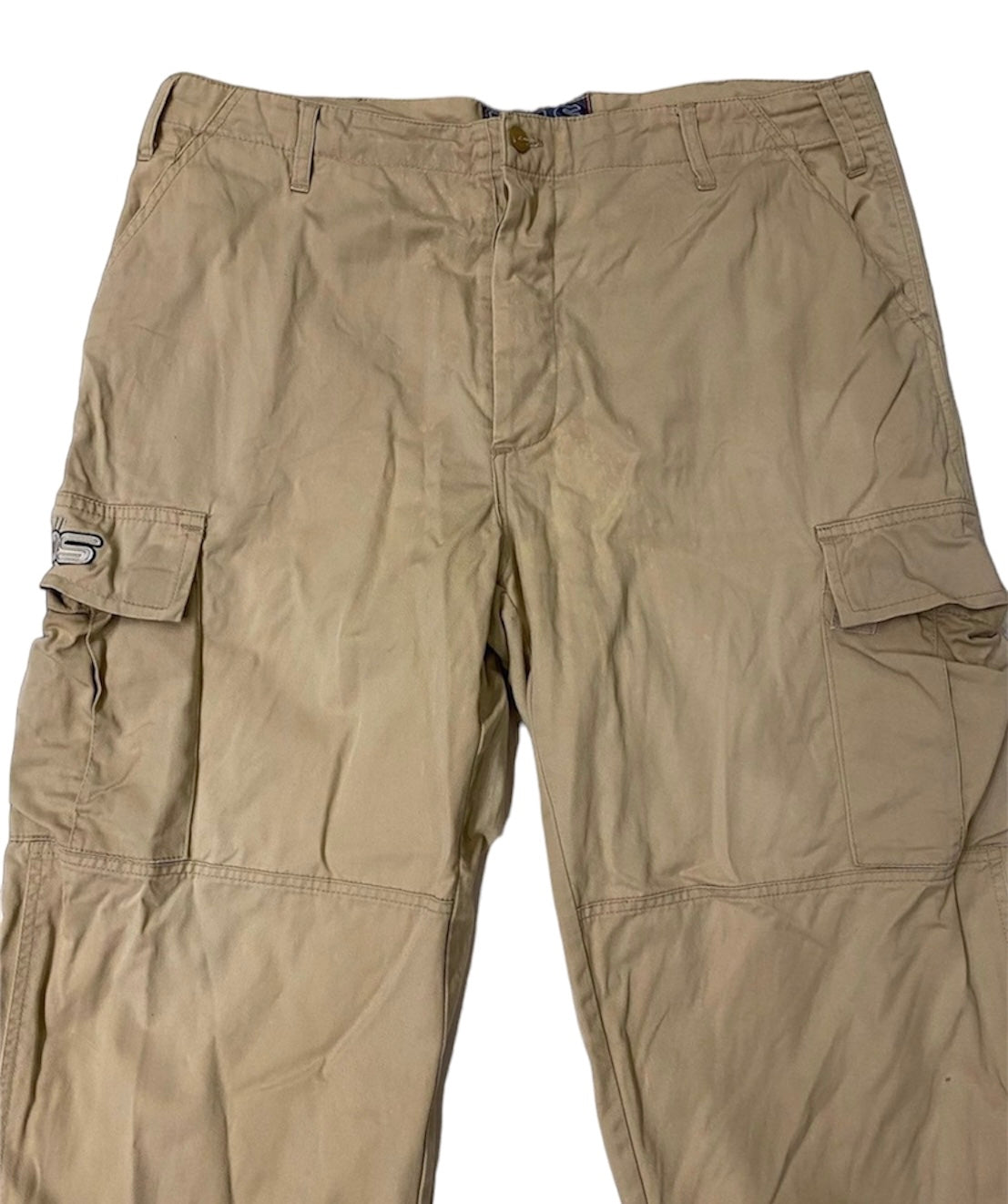 HBS beige cargo pants with embroidered logo