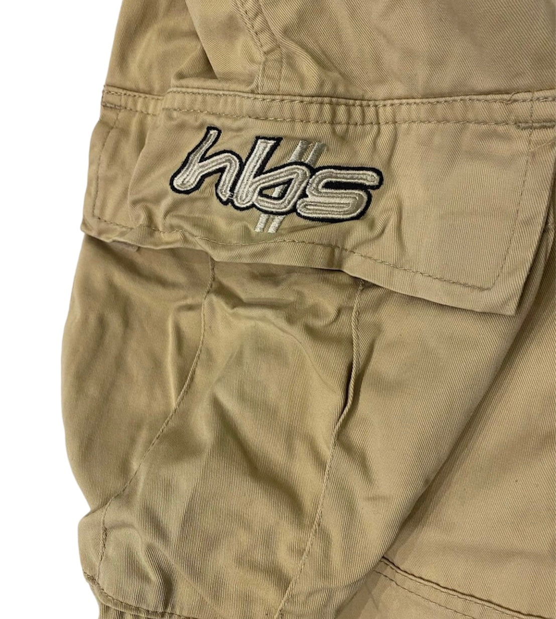 HBS beige cargo pants with embroidered logo