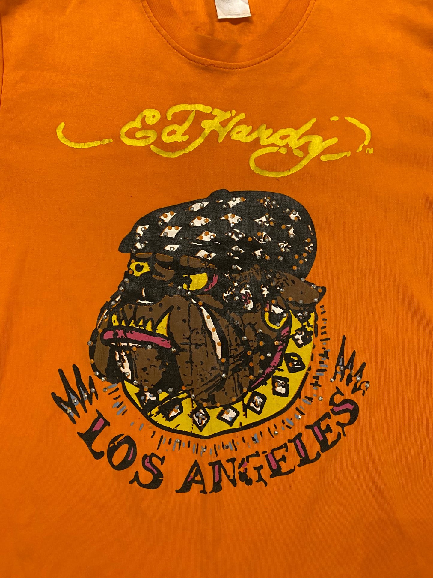 Ed hardy rhinestones Los Angeles tee