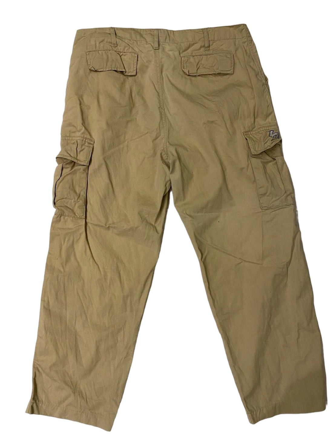 HBS beige cargo pants with embroidered logo